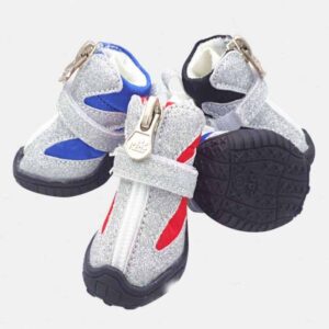 nonslip dog shoes with zipper and velcro closure